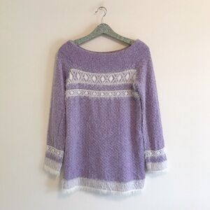 Anthropologie Faroe Off The Shoulder Sweater Purple